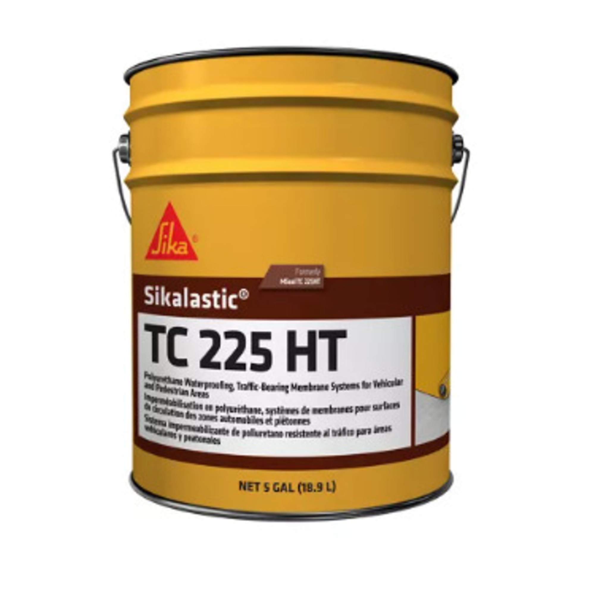 Sikalastic TC 225 HT Aliphatic Polyurethane Topcoat for SikaSeal Traffic 1500 Dark Tan 5 Gallon